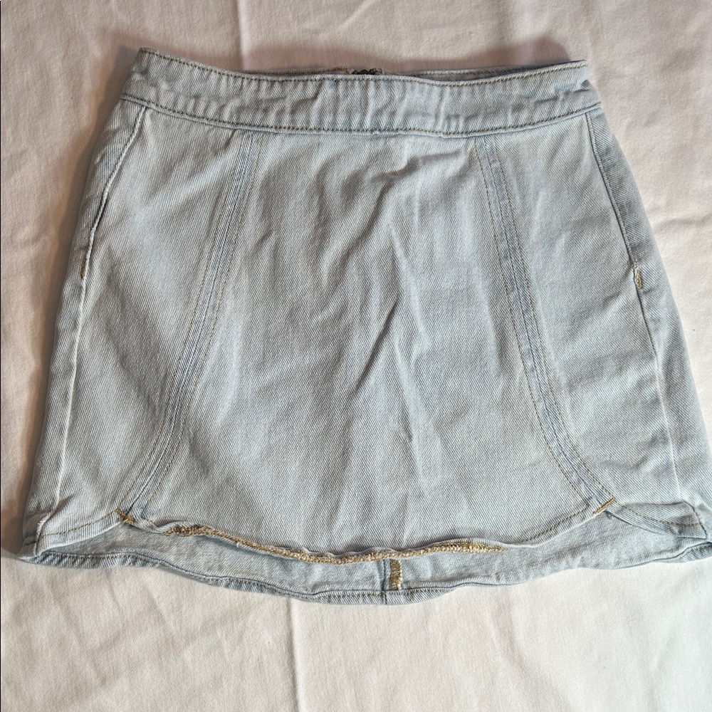 PacSun Light Wash Denim Mini Skirt